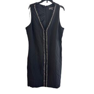Donna Ricco Sheath Dress Women Size 12 Polyester/Spandex Black Sequined Sleevele